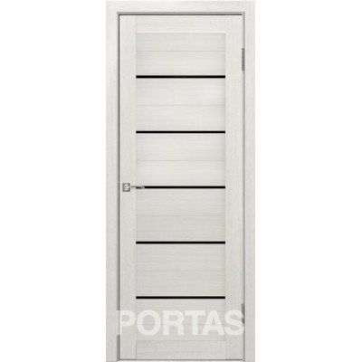 Дверь межкомнатная  PORTAS S22 Французский дуб (чёрное стекло)