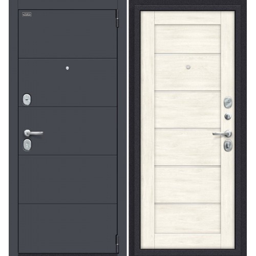 Дверь входная металлическая Эльпорта PORTA S4.Л22 (Graphite Pro/Nordic Oak)